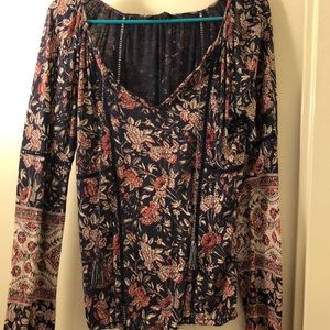 Lucky Brand Floral Peasant Top